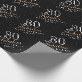 80 och fantastisk elegant svart 80-årsdag presentpapper
