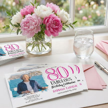 80 och fantastisk foto rosa svart 80-årsfirande