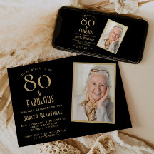 80 och fantastisk svart guld 80-årsfest