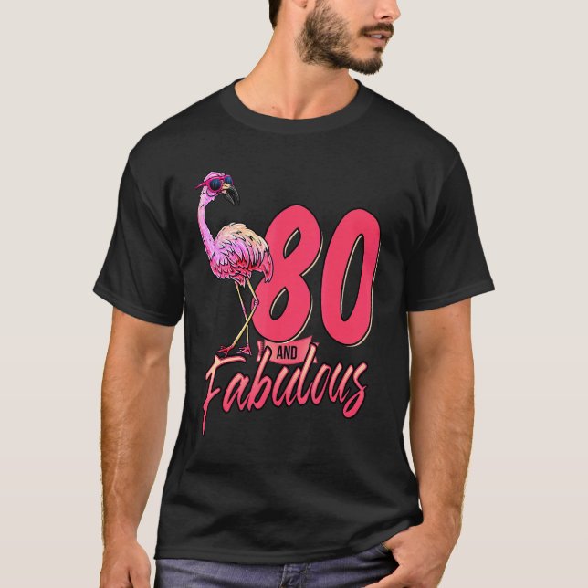 80 och uppsvälld 80:e födelsedagen t shirt (Framsida)