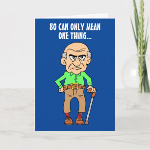80 Officiellt Grumpy Old Man 80:e födelsedagskorte Kort
