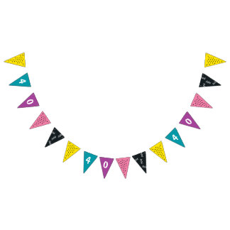 80 Party Black Retro Birthday Vimplar