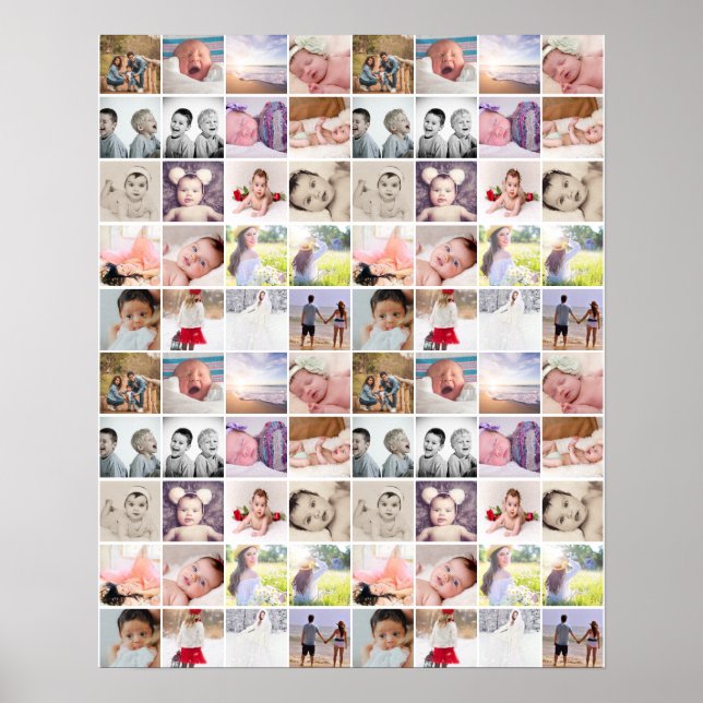 80 Personlig fotokollage (20 upprepade) Poster (Framsidan)