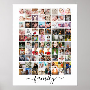 80 Photo Collage Personlig Family Poster
