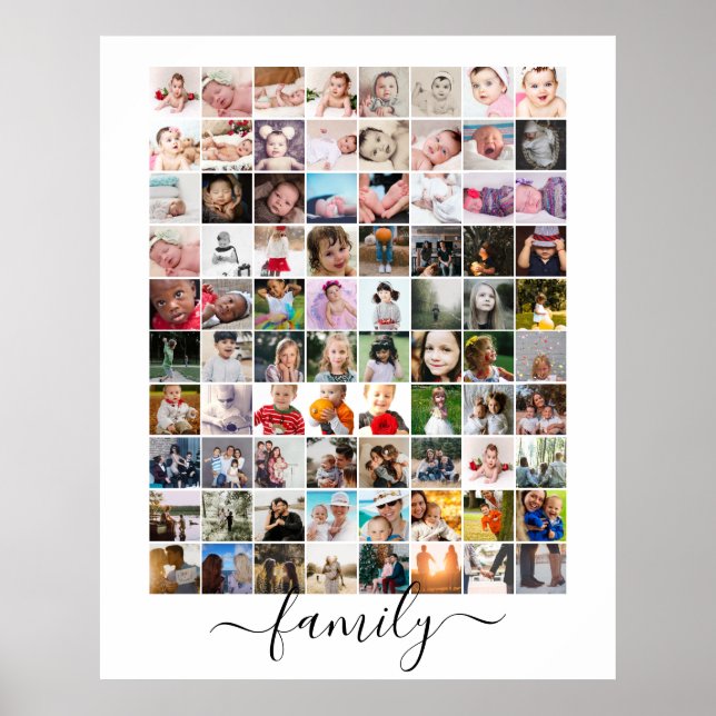 80 Photo Collage Personlig Family Poster (Framsidan)