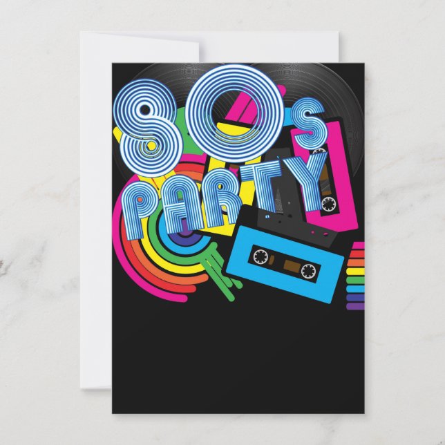 80 Retro Party Inbjudningar (Framsida)