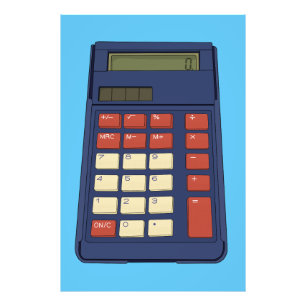 80:s 90:e Calculator Math School Nostalgia Fototryck
