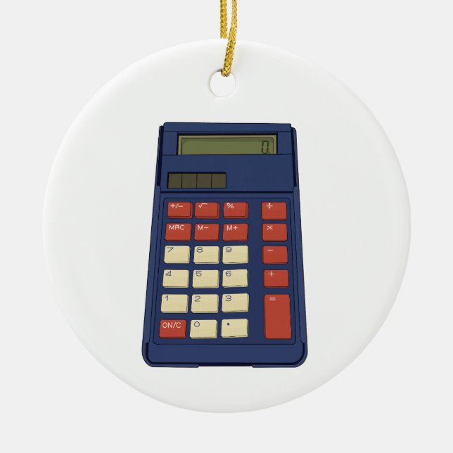 80:s 90:e Calculator Math School Nostalgia Julgransprydnad Keramik (Framsidan)