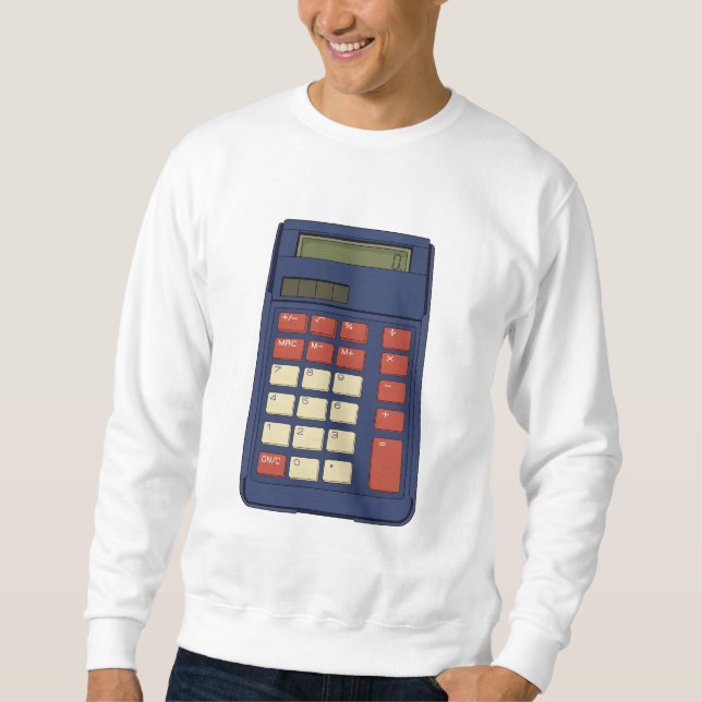 80:s 90:e Calculator Math School Nostalgia Lång Ärmad Tröja (Framsida)