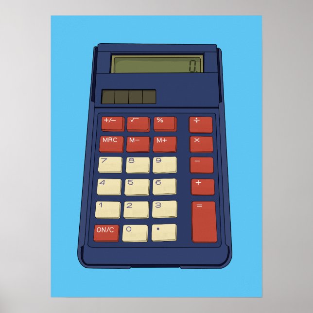 80:s 90:e Calculator Math School Nostalgia Poster (Framsidan)