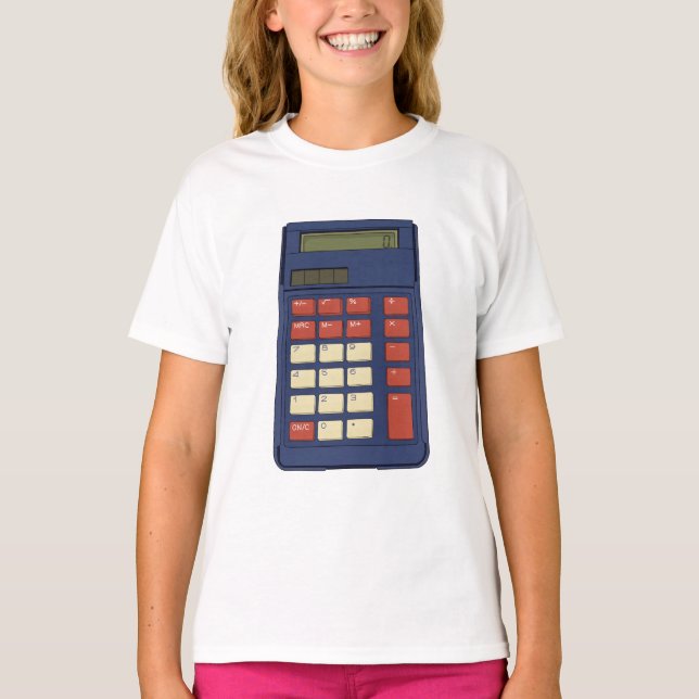 80:s 90:e Calculator Math School Nostalgia T Shirt (Framsida)