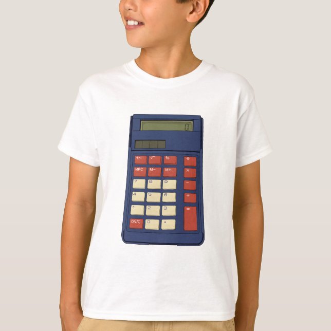 80:s 90:e Calculator Math School Nostalgia T Shirt (Framsida)