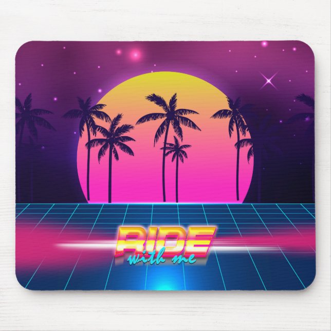 80:s 90:e Retro Futuristiska Stil-musknapp Musmatta (Framsidan)