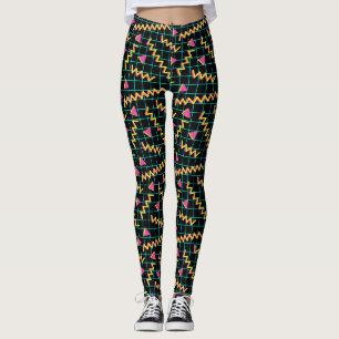 80:s/90:s Black & Neon Mönster Leggings