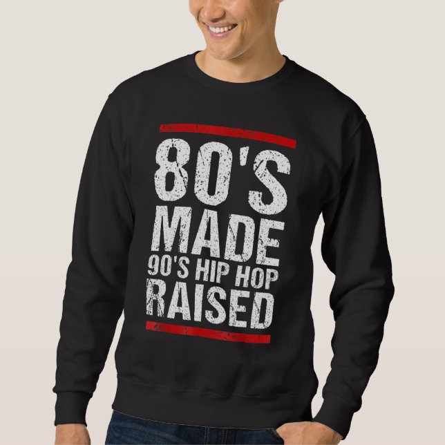 80:s 90:s Hip hop Razed Apparel Funny Lång Ärmad Tröja (Framsida)