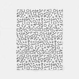 80:s 90 svarta och vita Retroformer Mönster Fleecefilt