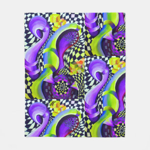 80 s Art Deco Geometric Mönster Fleecefilt