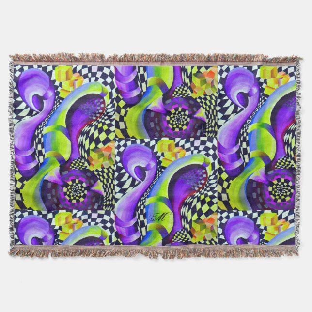 80 s Art Deco Geometric Mönster Mysfilt (Framsidan)