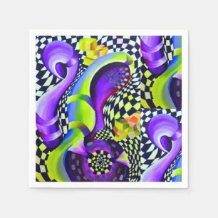 80 s Art Deco Geometric Mönster Pappersservett