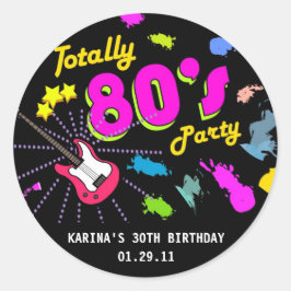 80:s Märkre för Party Round Sticker Runt Klistermärke