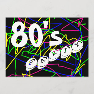 80:s Party - Galna och färgstarka bläckfiskar Inbjudningar