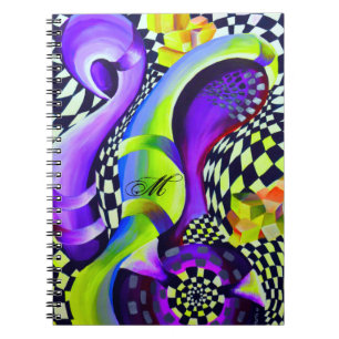 80`s Retro Geometric Mönster Anteckningsbok
