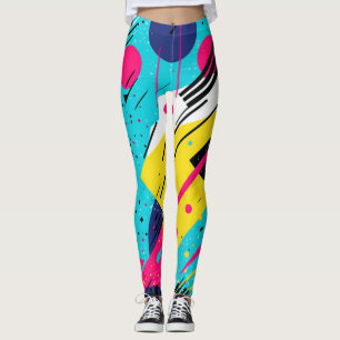 80:s Retro Geometric Mönster Leggings