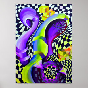 80`s Retro Geometric Mönster Poster