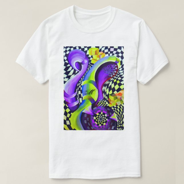 80`s Retro Geometric Mönster T-shirt (Design framsida)