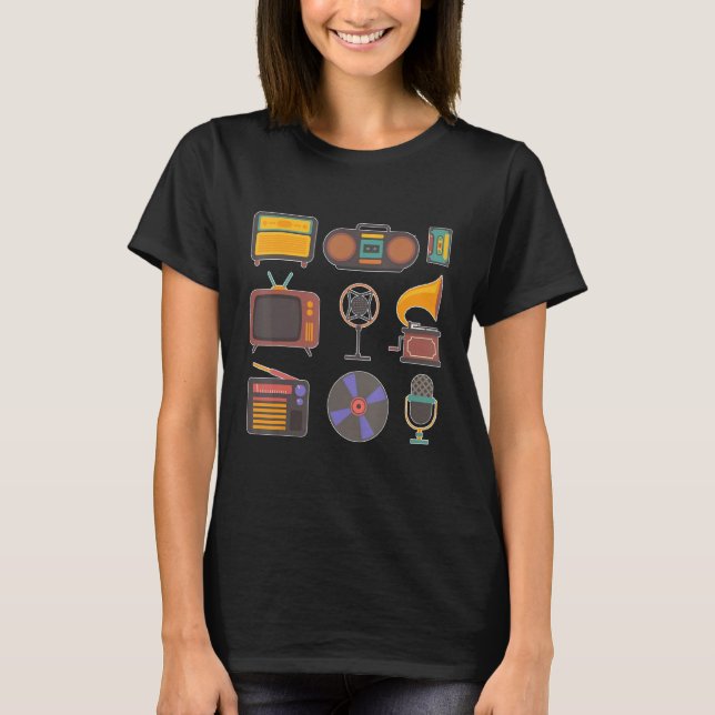 80:s Retro Mode Throwback Culture Disco Music P T Shirt (Framsida)