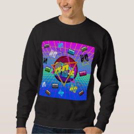 80:S RETRO OLD SCHOOL CASSETTE BAND T-Shirt Lång Ärmad Tröja