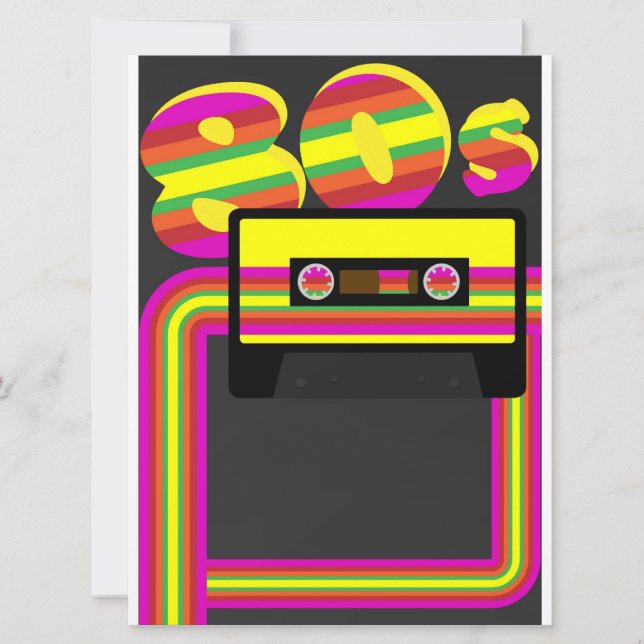 80 s Retro Party Inbjudningar (Framsida)