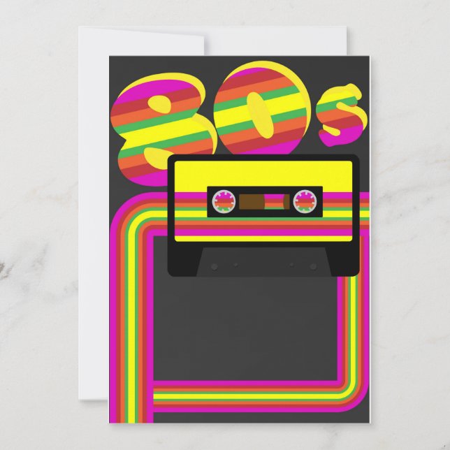 80 s Retro Party Inbjudningar (Framsida)