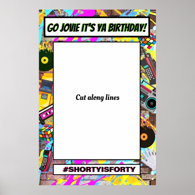 80:s Retro Photo Booth Ram-propp Poster (Framsidan)