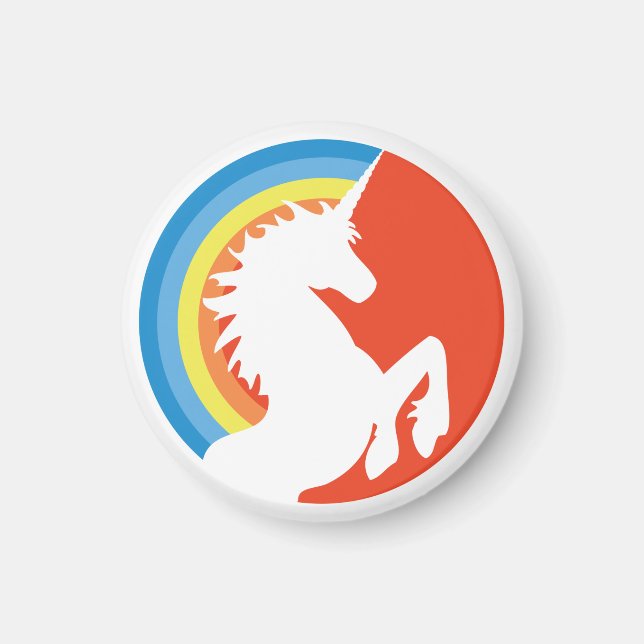 80:s Retro Rainbow och Unicorn Magnet (Framsidan)