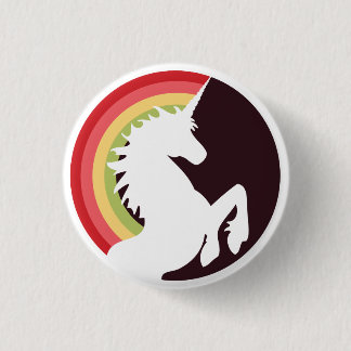 80:s Retro Unicorn och Rainbow Button Knapp