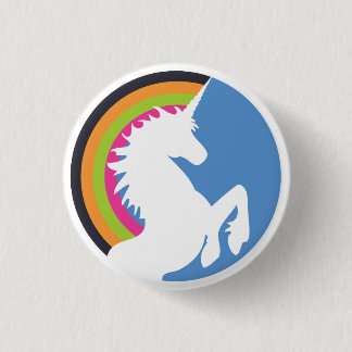 80:s Retro Unicorn och Rainbow Button Knapp