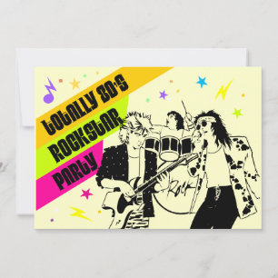 80:s Rockstar Party-inbjudan Inbjudningar