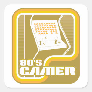 80:s spelare fyrkantigt klistermärke