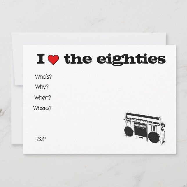 80:s stereoinbjudan inbjudningar (Framsida)