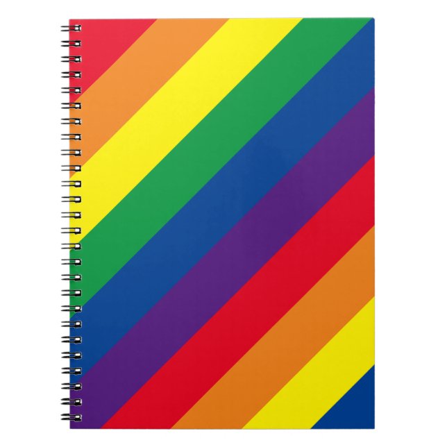 80:s Stil Rainbow Stripe Spiral bärbar dator Anteckningsbok (Framsidan)