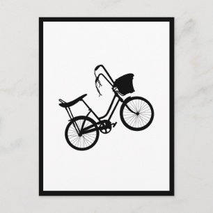 80:s svartvitt (Wheelie, Black)-märkt gratulations Vykort