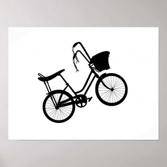 80:s Wheelie (svart) Poster (Framsidan)