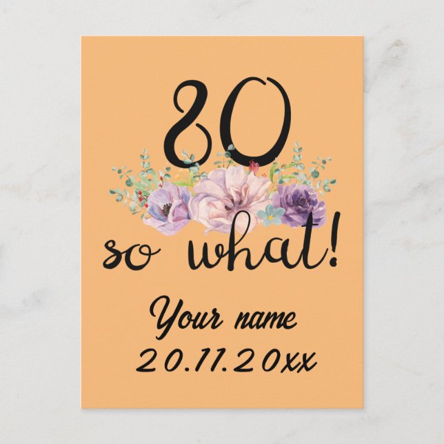 80 Så Vad 80-årsdag Roligt Vykort (Framsida)