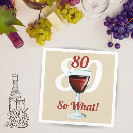 80 Så vad Röda Vin 80:e födelsedagen Pappersservett