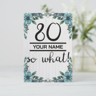 80 Så Vad - Rolig 80-årsdag Tack Kort