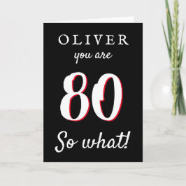 80 så vad Rolig typografi Svart 80-årsdag Kort