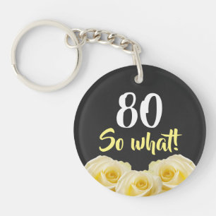 80, så vilken Funny Gul ros Blommigt 80:e födels