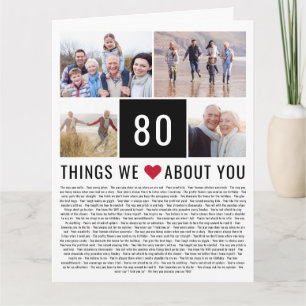 80 Sak Vi Kärlek om dig 80:e födelsedagen Kort