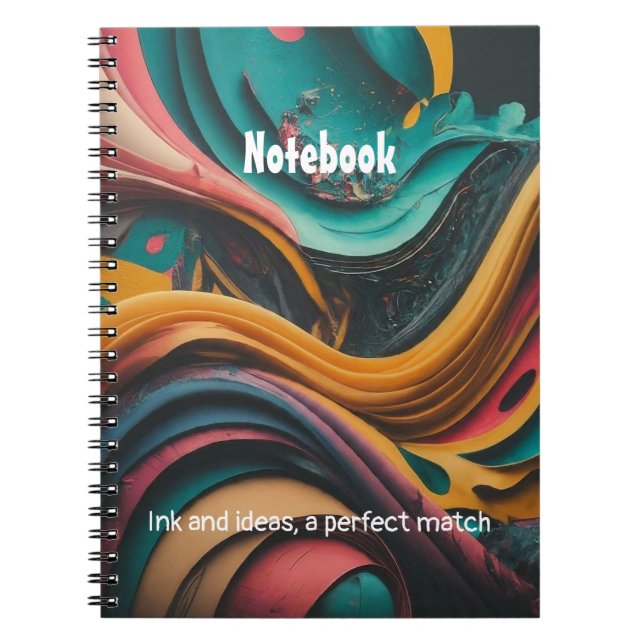 80 sidor med svartvitt streck anteckningsbok (Framsidan)